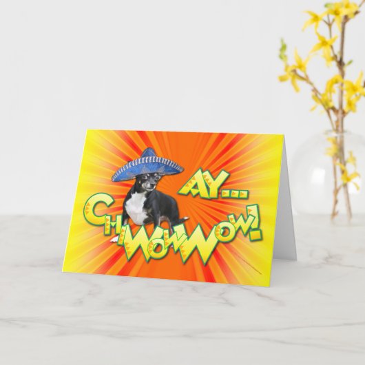 Cinco de Mayo - Ay ChWowWow! – チワワ カード (黄色い花)