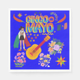 Cinco De Mayo bright blue スタンダードランチョンナプキン