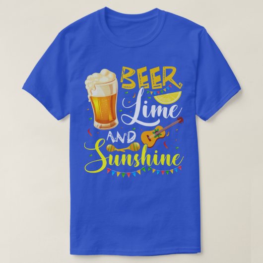 Cinco De Mayo Bunny Bring Beerライムギターソンブラー Tシャツ (デザイン正面)