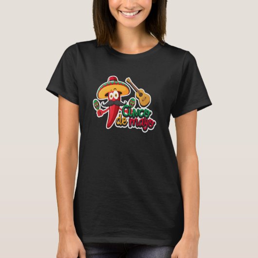 Cinco De Mayo Burritos Mexico Tacos and Avocado  5 Tシャツ (正面)