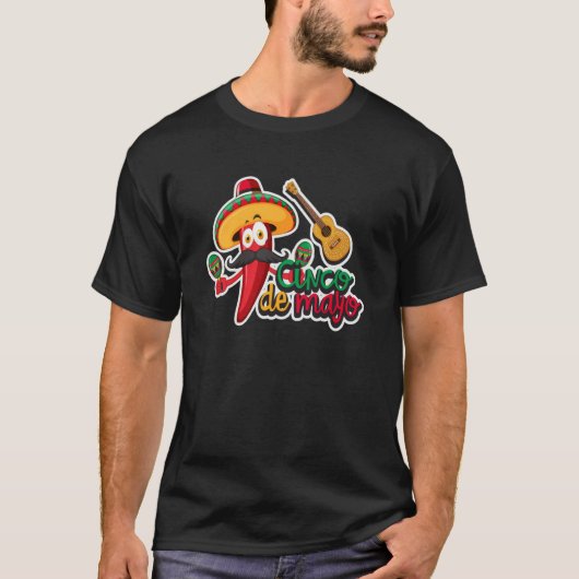 Cinco De Mayo Burritos Mexico Tacos and Avocado  5 Tシャツ (正面)
