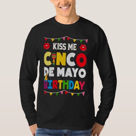 Cinco De Mayo Burritos  Mexico Tacos and Avocado   Tシャツ (正面)