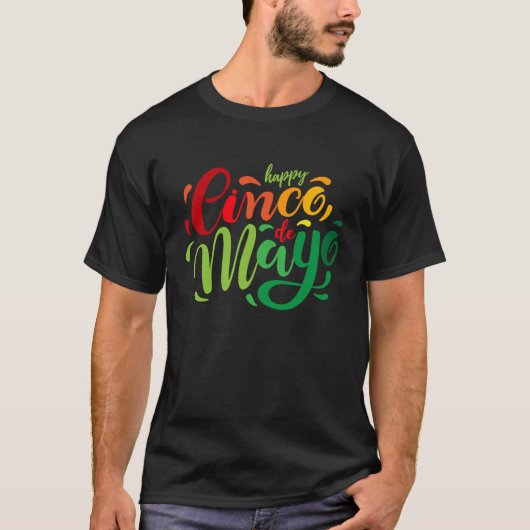 Cinco De Mayo Burritos  Mexico Tacos and Avocado   Tシャツ (正面)