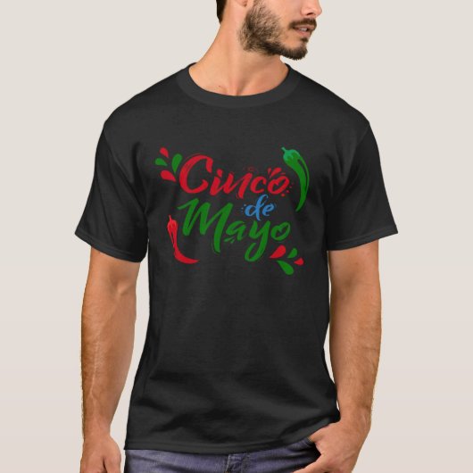 Cinco De Mayo Burritos  Mexico Tacos and Avocado   Tシャツ (正面)