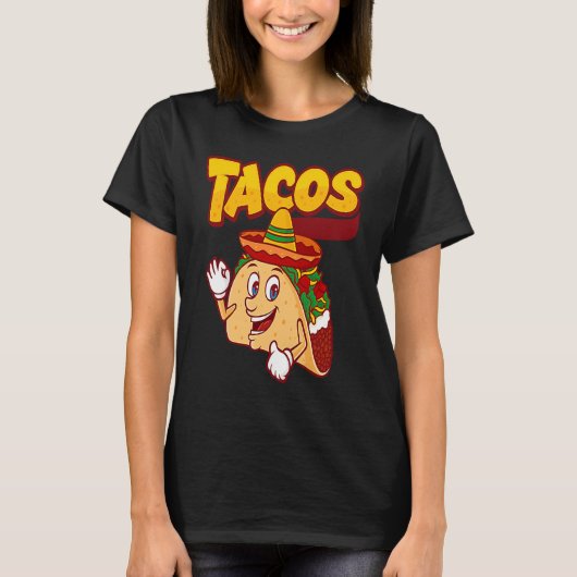 Cinco De Mayo Burritos  Mexico Tacos and Avocado   Tシャツ (正面)