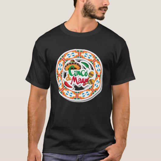 Cinco De Mayo Burritos  Mexico Tacos and Avocado   Tシャツ (正面)
