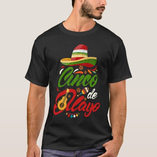 Cinco De Mayo Burritos  Mexico Tacos and Avocado   Tシャツ (正面)