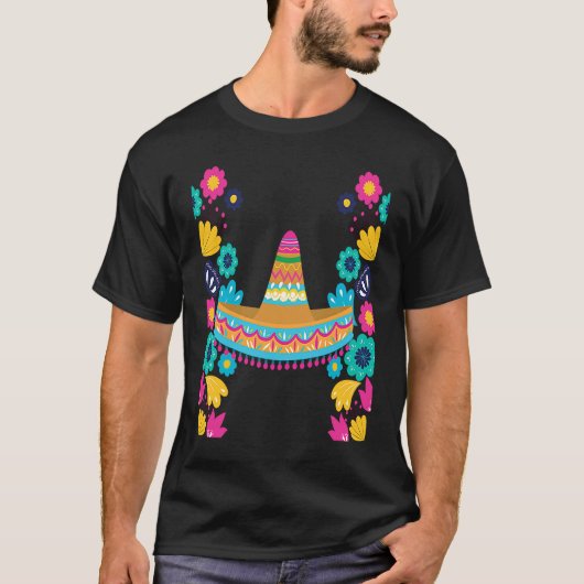 Cinco De Mayo Burritos  Mexico Tacos and Avocado   Tシャツ (正面)