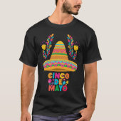 Cinco De Mayo Burritos  Mexico Tacos and Avocado   Tシャツ (正面)