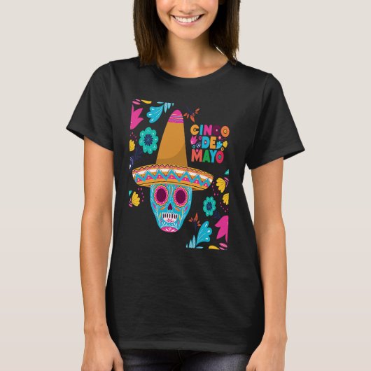 Cinco De Mayo Burritos  Mexico Tacos and Avocado   Tシャツ (正面)