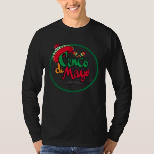 Cinco De Mayo Burritos Mexico Tacos and Avocado Tシャツ (正面)