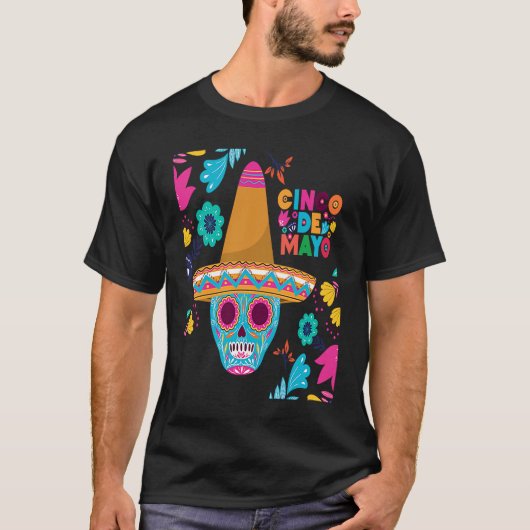 Cinco De Mayo Burritos  Mexico Tacos and Avocado   Tシャツ (正面)