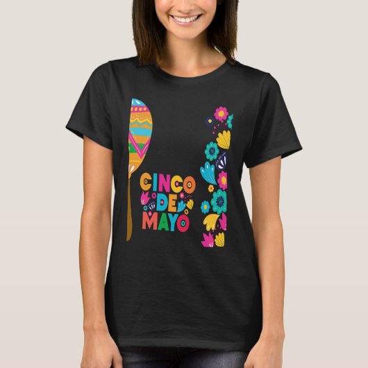 Cinco De Mayo Burritos Mexico Tacos and Avocado Tシャツ (正面)