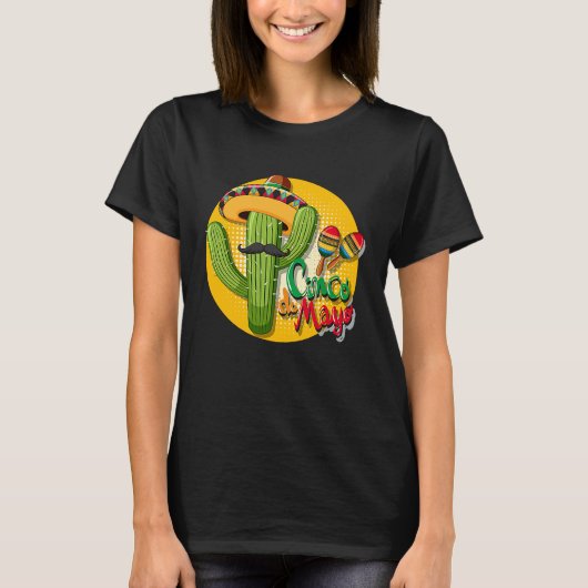 Cinco De Mayo Burritos  Mexico Tacos and Avocado   Tシャツ (正面)