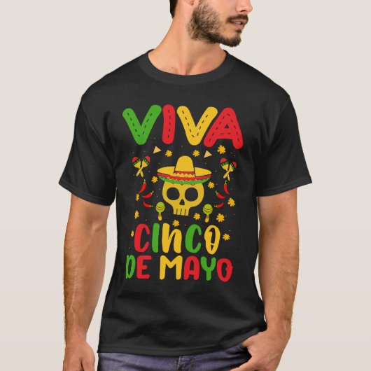 Cinco De Mayo Burritos Mexico Tacos and Avocado Tシャツ (正面)