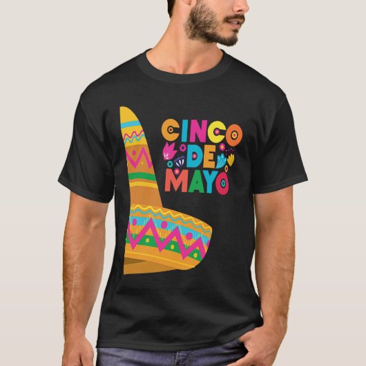 Cinco De Mayo Burritos  Mexico Tacos and Avocado   Tシャツ (正面)