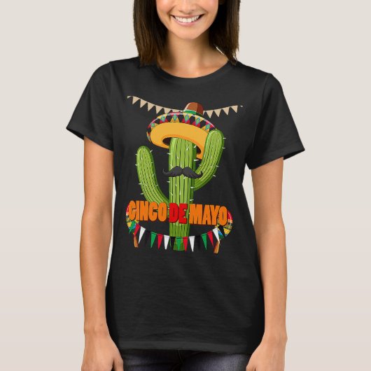 Cinco De Mayo Burritos  Mexico Tacos and Avocado   Tシャツ (正面)