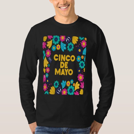 Cinco De Mayo Burritos  Mexico Tacos and Avocado   Tシャツ (正面)