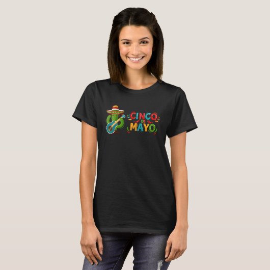 Cinco De Mayo Burritos  Mexico Tacos and Avocado   Tシャツ (正面フル)