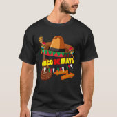 Cinco De Mayo Burritos  Mexico Tacos and Avocado   Tシャツ (正面)