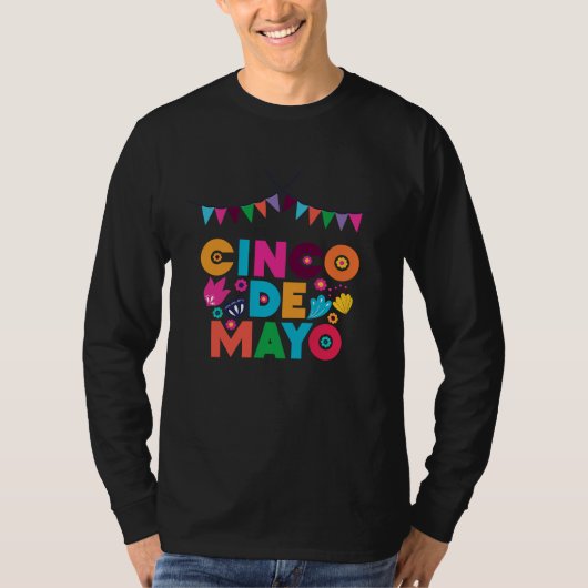 Cinco De Mayo Burritos  Mexico Tacos and Avocado   Tシャツ (正面)