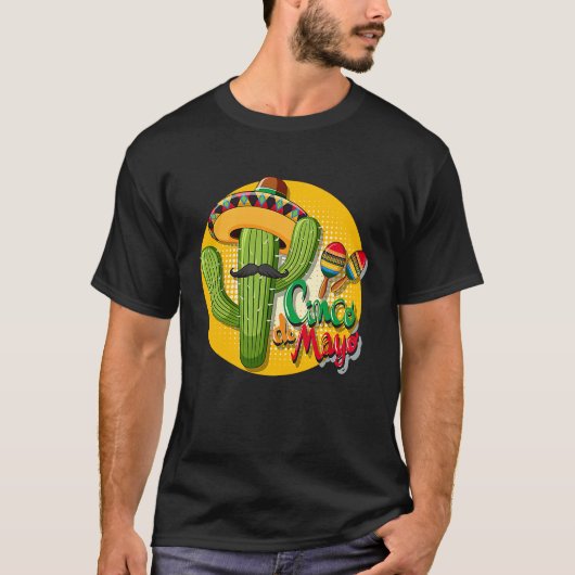 Cinco De Mayo Burritos  Mexico Tacos and Avocado   Tシャツ (正面)