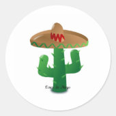 Cinco de Mayo cactus ラウンドシール (正面)