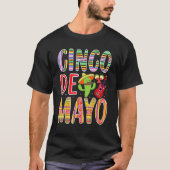 Cinco de Mayo Cactus Guitar Music Mexican Funny Tシャツ (正面)