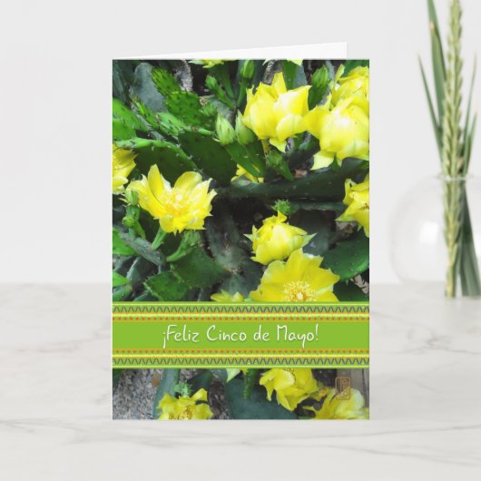 Cinco de Mayo Cactus inフル開花 スペインの カード (正面)