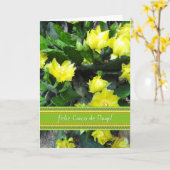 Cinco de Mayo Cactus inフル開花 スペインの カード (黄色い花)