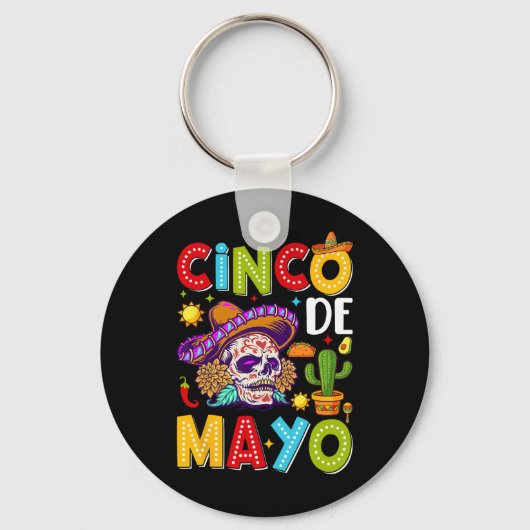 Cinco De Mayo Camisaメキシコのパーティー衣装5 De Ma キーホルダー (正面)