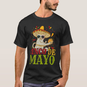 Cinco De Mayo Cat 5 Mexican Hat And Taco Tシャツ