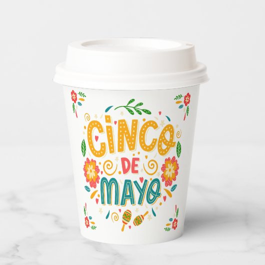 Cinco de Mayo Coffee Cup Festive Mexican Fiesta 紙コップ (正面)