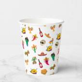 Cinco de Mayo Cups - Mexican Fiesta Pattern 紙コップ (裏面)