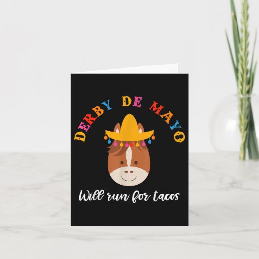 Cinco De Mayo Derby Shirtおもしろいがタコスに走向け カード (正面)