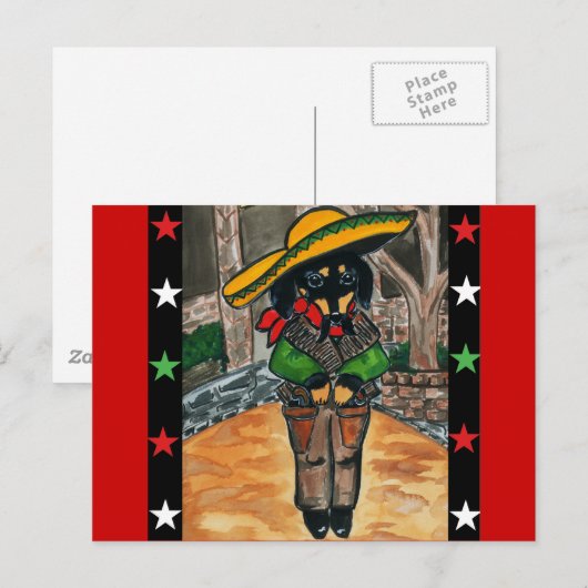 Cinco de mayo doxies ポストカード (正面/裏面)