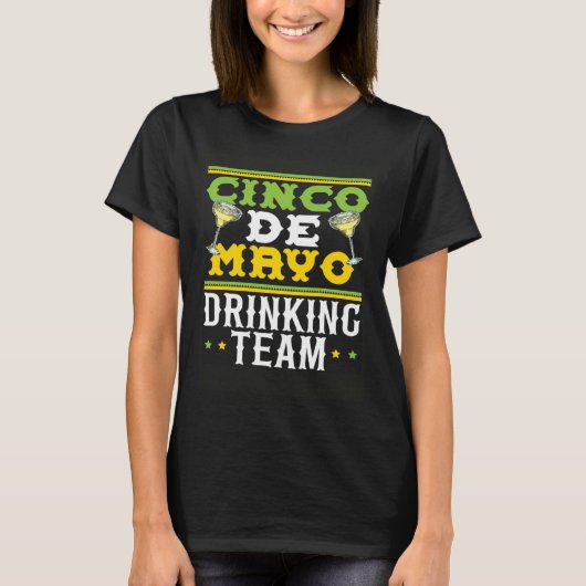 Cinco de Mayo Drinking Team Mexico Pride Mexican F Tシャツ (正面)