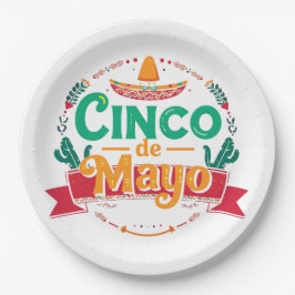 Cinco de Mayo Festive Fiesta Sombrero ペーパープレート
