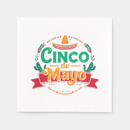 Cinco de Mayo Festive Fiesta Sombrero Paper Napkin スタンダードカクテルナプキン