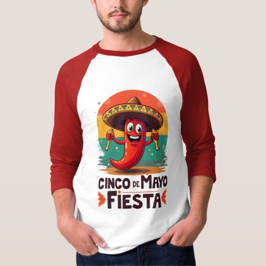Cinco de Mayo Fiesta – スパイシー&おもしろいメキシコパーティー Tシャツ (正面)