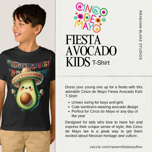 Cinco de Mayo Fiesta Avocado Kids T-Shirt Tシャツ