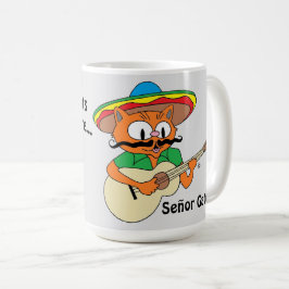 Cinco De Mayo Fiesta Cartoon Mustache おもしろい Cat コーヒーマグカップ