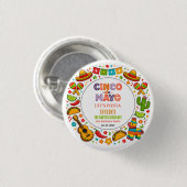 Cinco de Mayo Fiesta – Colorful Party Celebration 缶バッジ (正面&裏面)