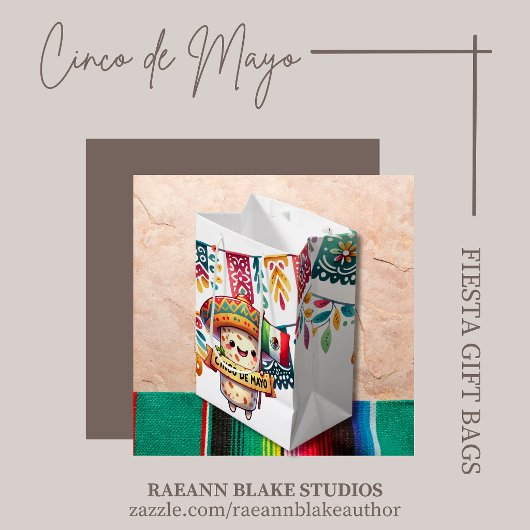 Cinco de Mayo Fiesta Gift Bags ミディアムペーパーバッグ