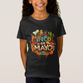 Cinco de Mayo Fiesta Girls' Fine Jersey T-Shirt Tシャツ (正面)