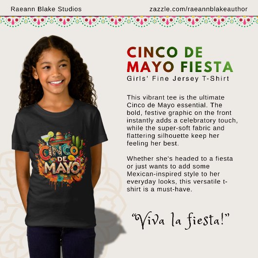 Cinco de Mayo Fiesta Girls' Fine Jersey T-Shirt Tシャツ