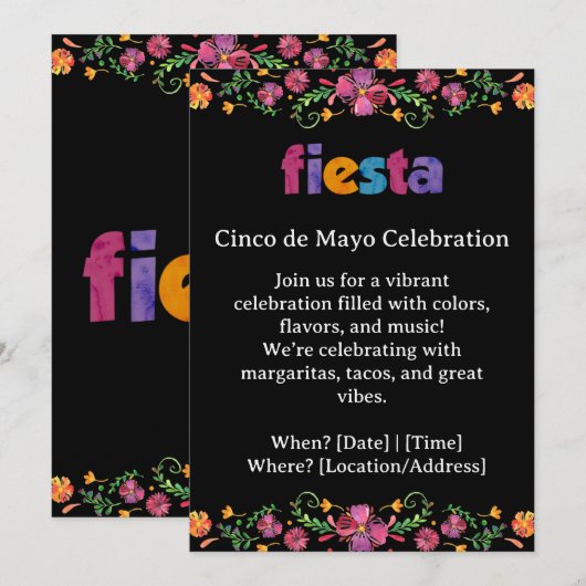 Cinco de Mayo Fiesta Invitation 招待状 (正面/裏面)