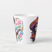 Cinco de Mayo Fiesta Squad Sugar Skull Latte Mug カフェラテマグ (正面)