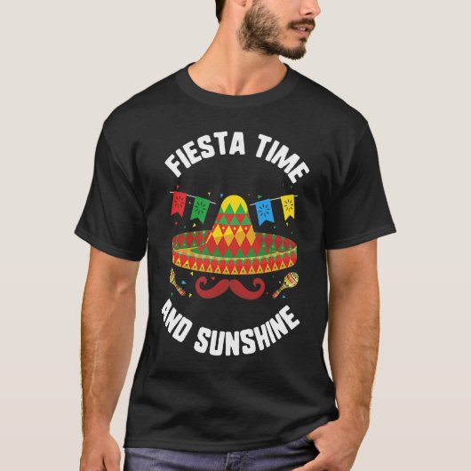 Cinco De Mayo Fiesta Time And Sunshine Sombrero Mu Tシャツ (正面)