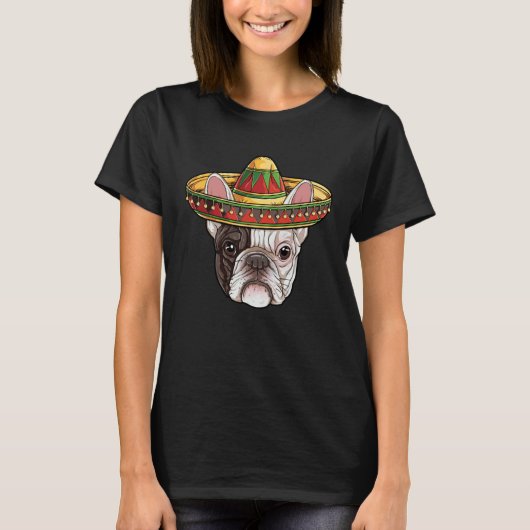 Cinco de Mayo French Bulldog Mexican Sombrero Boys Tシャツ (正面)